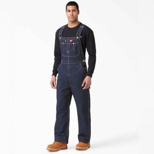 Dickies Mens Carpenter Denim Bib Farm Work or Play Overalls 34x32 Cotton